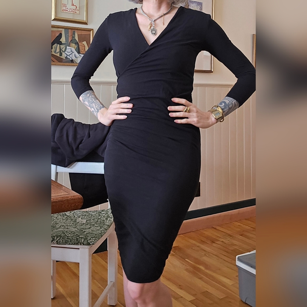 Jersey Black Wrap Dress